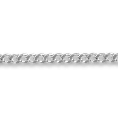 18ct White Gold  Curb 1.8mm Pendant Chain Necklace - JCN051D