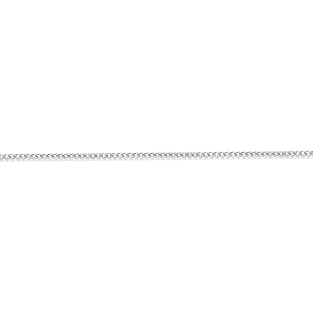 18ct White Gold  Curb 0.8mm Pendant Chain Necklace - JCN051E