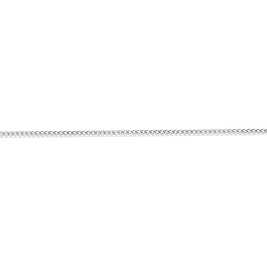 18ct White Gold  Curb 0.8mm Pendant Chain Necklace - JCN051E