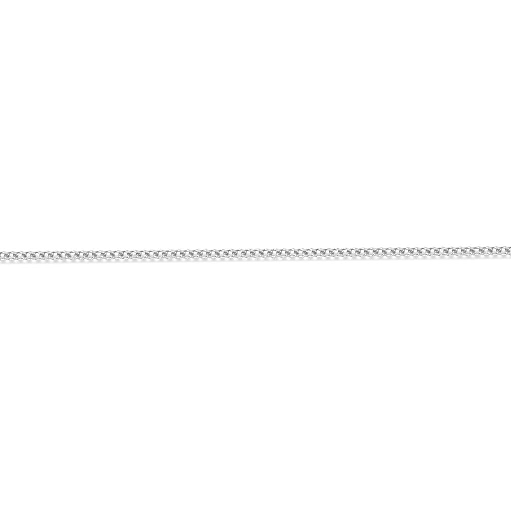 18ct White Gold  Curb 0.8mm Pendant Chain Necklace - JCN051E