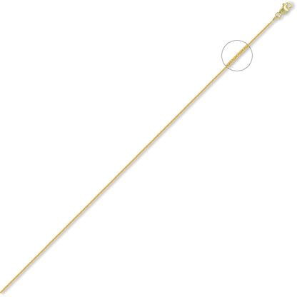 18ct Gold  Spiga 1mm Pendant Chain Necklace - JCN052A