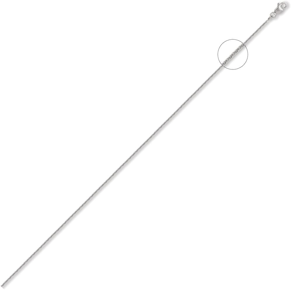 18ct White Gold  Spiga 1mm Pendant Chain Necklace - JCN053A