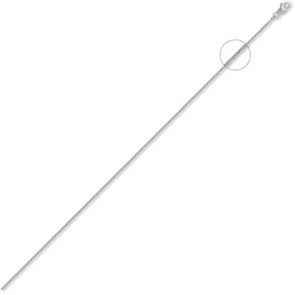 18ct White Gold  Spiga 1mm Pendant Chain Necklace - JCN053A