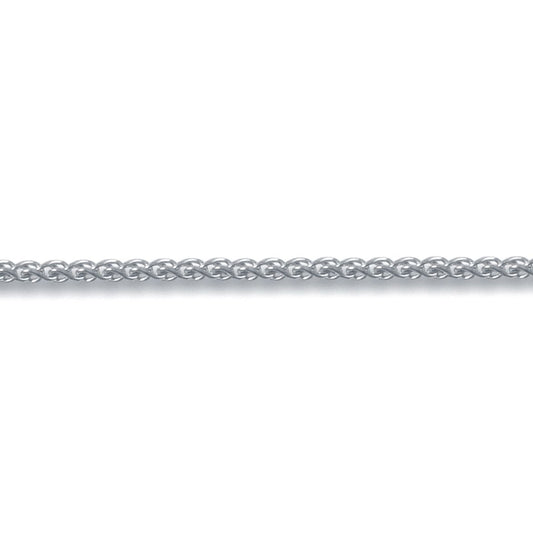 18ct White Gold  Spiga 1mm Pendant Chain Necklace - JCN053A