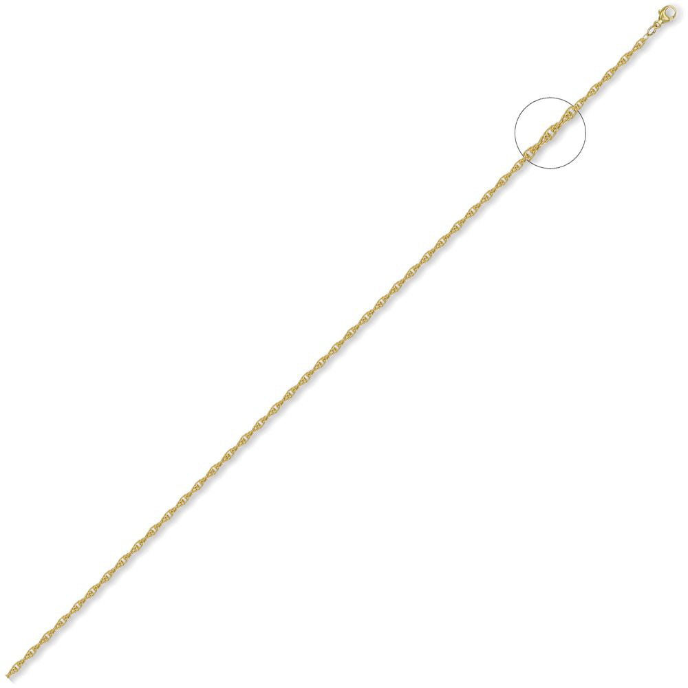 9ct Gold  Prince of Wales 1.7mm Pendant Chain Necklace - JCN054A