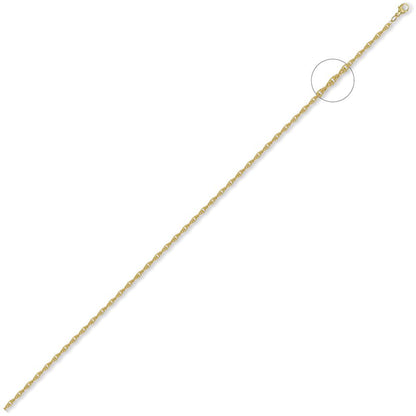 9ct Gold  Prince of Wales 1.7mm Pendant Chain Necklace - JCN054A