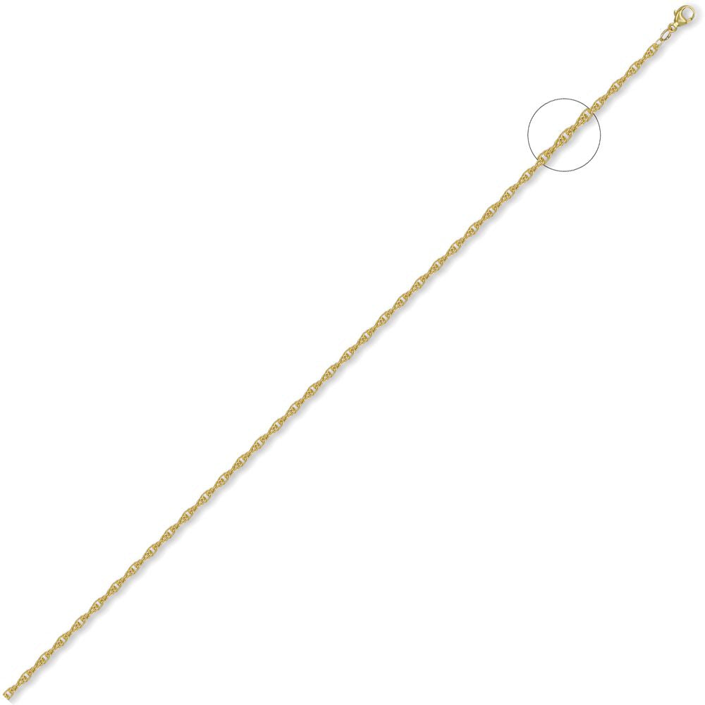9ct Gold  Prince of Wales 2mm Pendant Chain Necklace - JCN054B