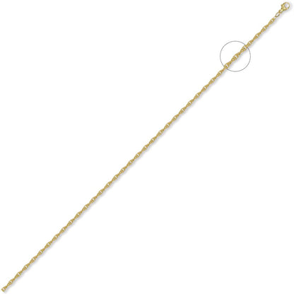 9ct Gold  Prince of Wales 2mm Pendant Chain Necklace - JCN054B
