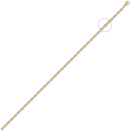 9ct Gold  Prince of Wales 2mm Pendant Chain Necklace - JCN054B