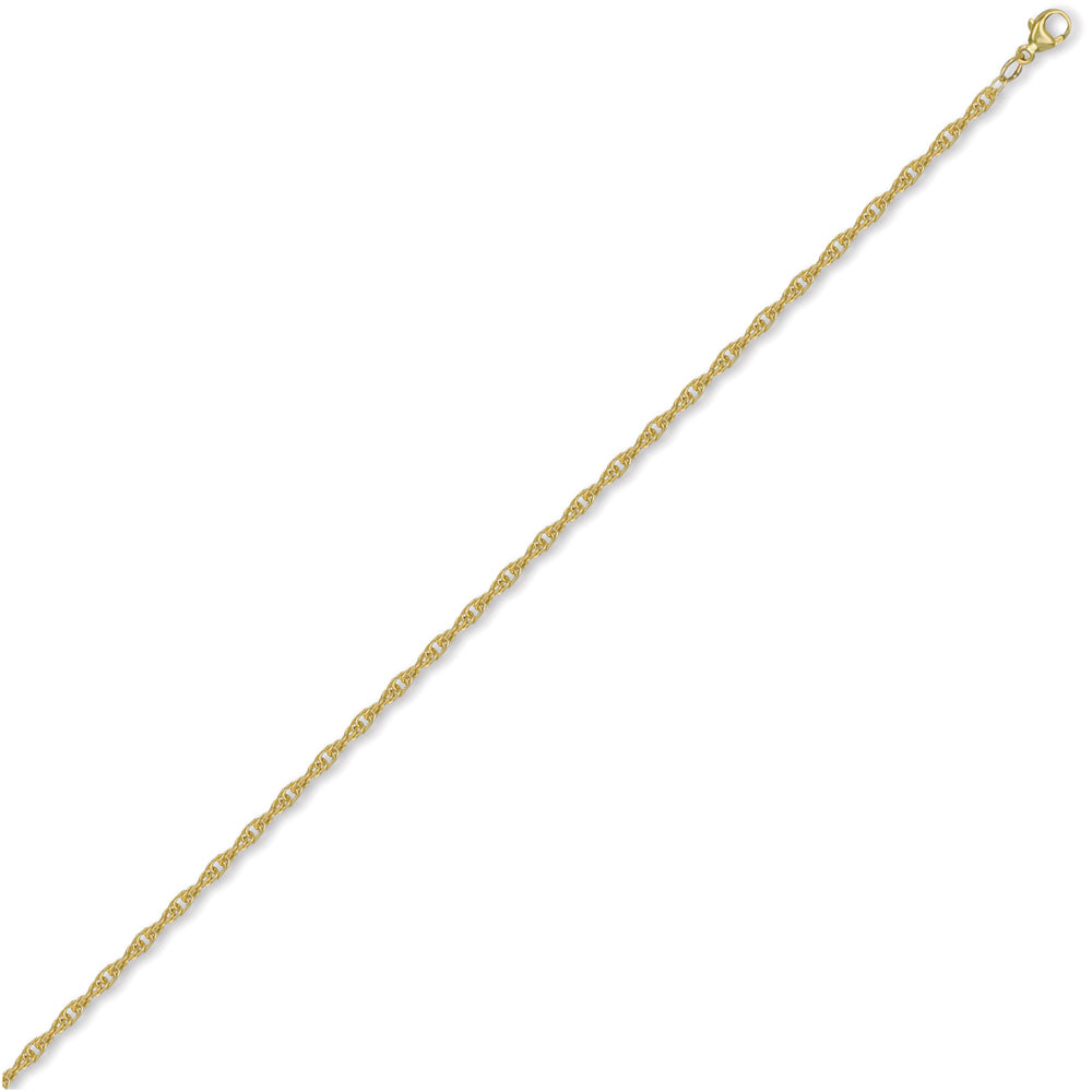 9ct Gold  Prince of Wales 2.6mm Pendant Chain Necklace - JCN054C