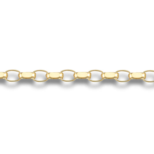 9ct Gold  Diamond Cut Belcher 2.1mm Pendant Chain Necklace - JCN055B