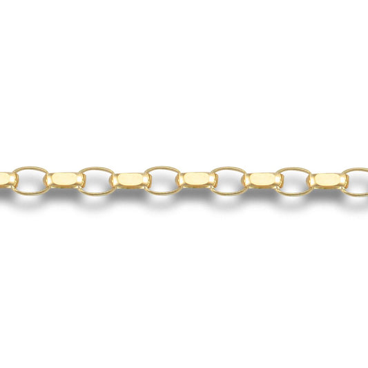9ct Gold  Diamond Cut Belcher 2.1mm Pendant Chain Necklace - JCN055B