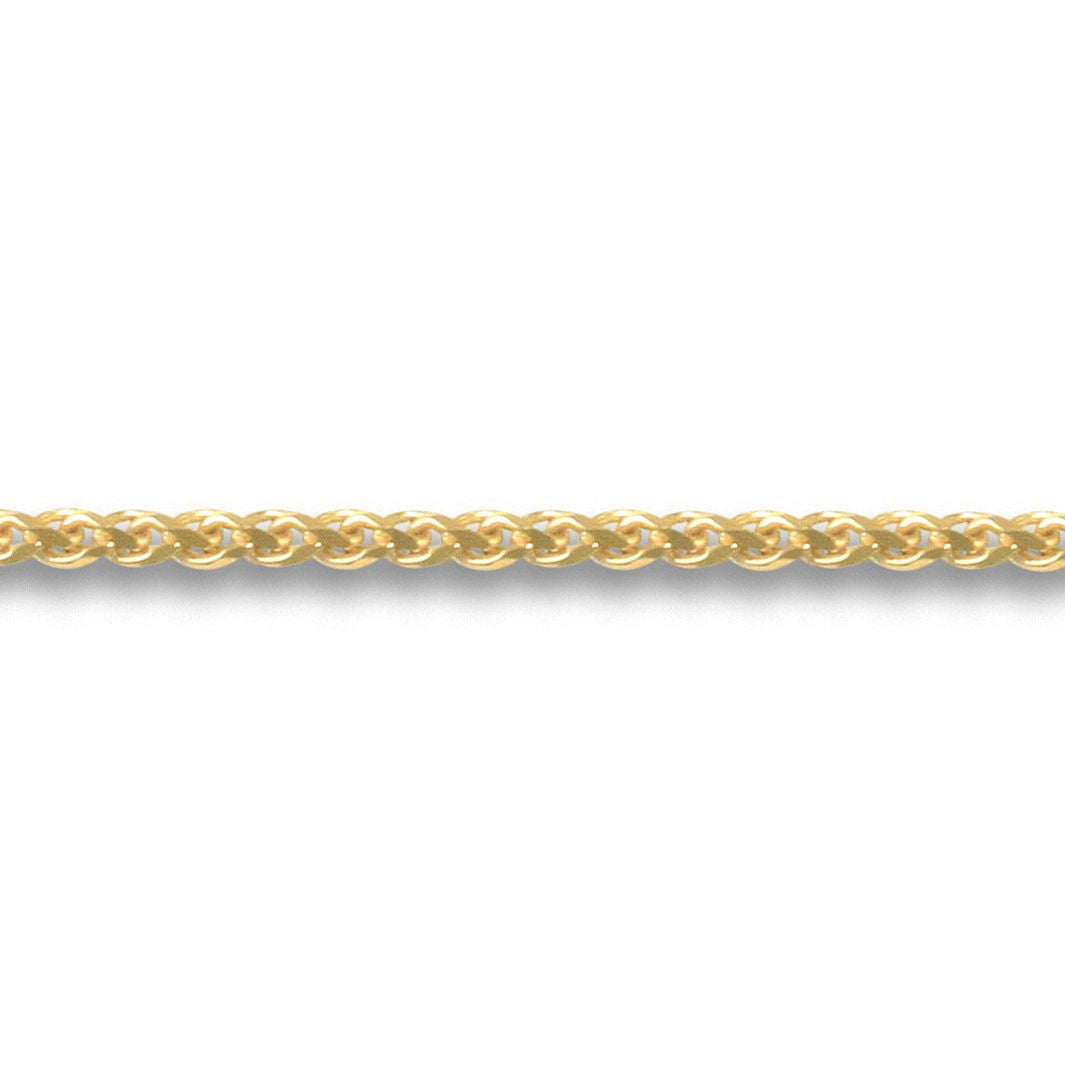 9ct Gold  Diamond Cut Spiga 1.2mm Pendant Chain Necklace - JCN056A