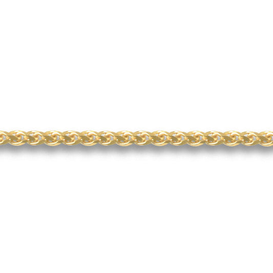 9ct Gold  Diamond Cut Spiga 1.2mm Pendant Chain Necklace - JCN056A