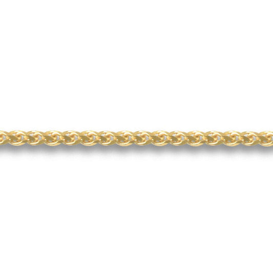 9ct Gold  Diamond Cut Spiga 1.2mm Pendant Chain Necklace - JCN056A