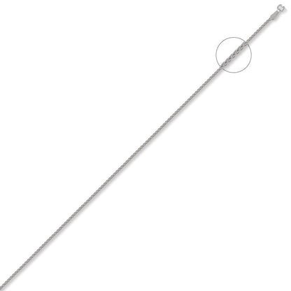 9ct White Gold  Diamond Cut Spiga 1.2mm Pendant Chain Necklace - JCN057A