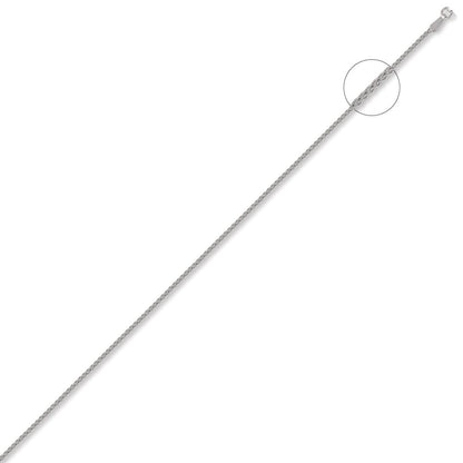 9ct White Gold  Diamond Cut Spiga 1.2mm Pendant Chain Necklace - JCN057A