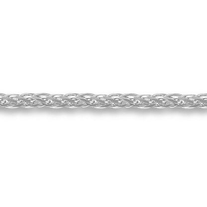 9ct White Gold  Diamond Cut Spiga 1.2mm Pendant Chain Necklace - JCN057A