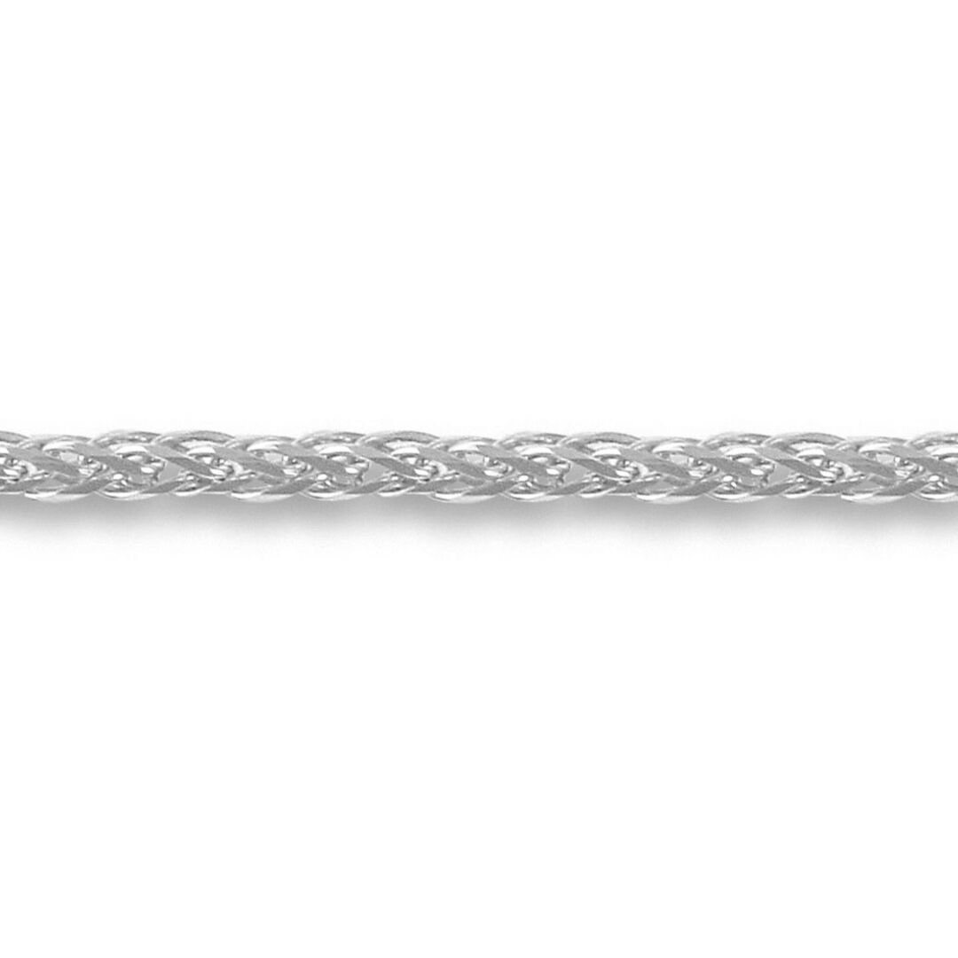 9ct White Gold  Diamond Cut Spiga 1.2mm Pendant Chain Necklace - JCN057A