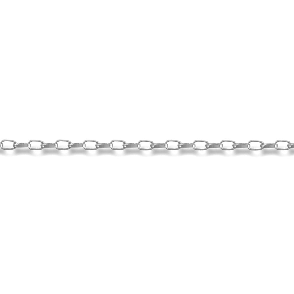 9ct White Gold  Diamond Cut Belcher 1.4mm Pendant Chain Necklace - JCN064A