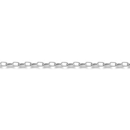 9ct White Gold  Diamond Cut Belcher 1.4mm Pendant Chain Necklace - JCN064A