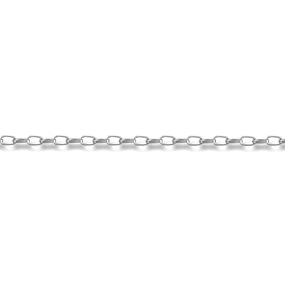 9ct White Gold  Diamond Cut Belcher 1.4mm Pendant Chain Necklace - JCN064A