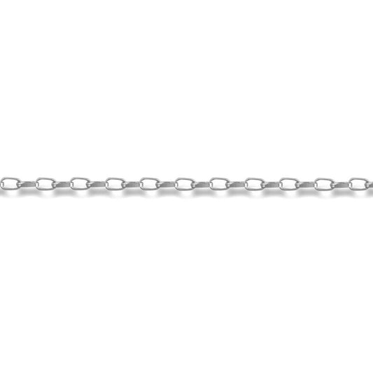 9ct White Gold  Diamond Cut Belcher 1.4mm Pendant Chain Necklace - JCN064A