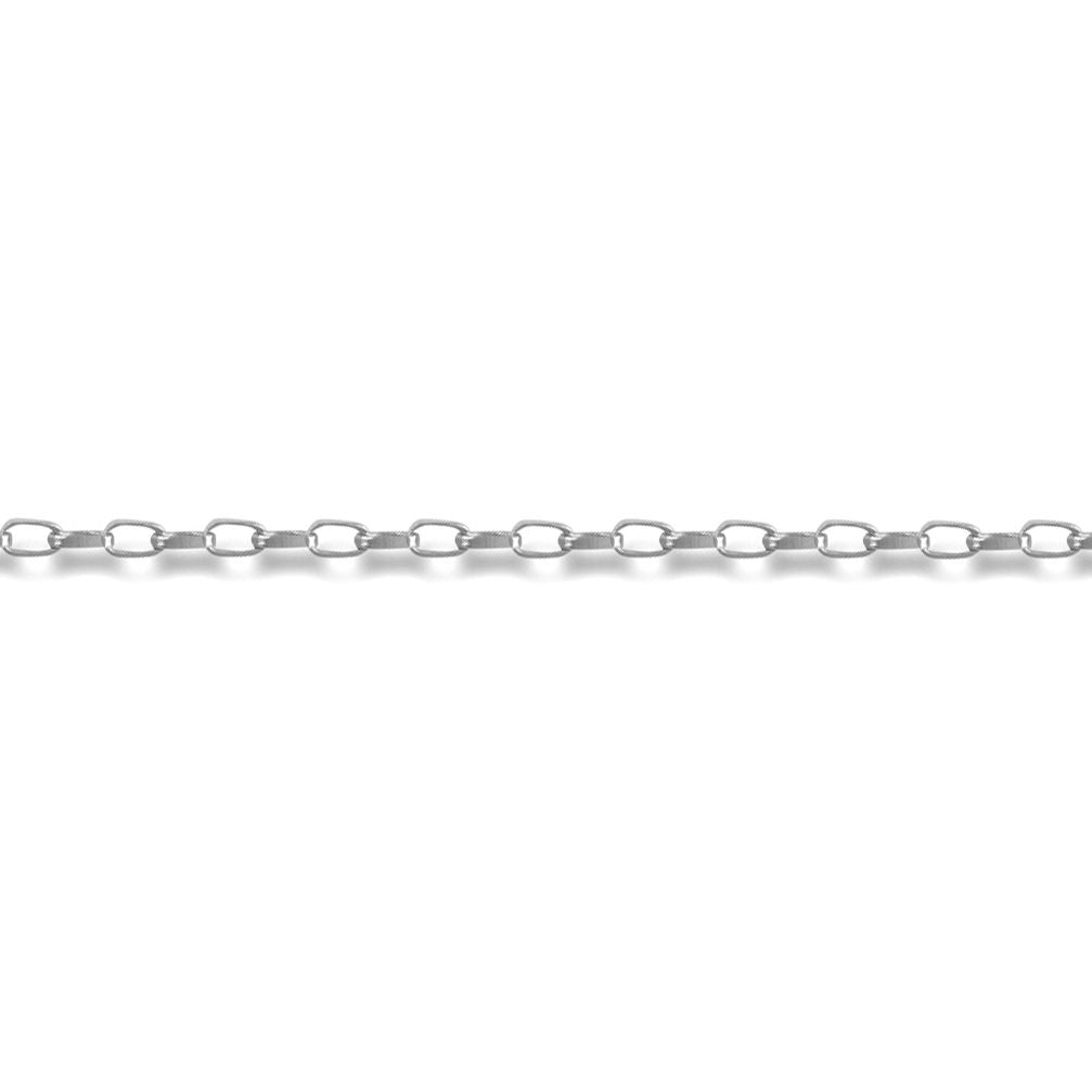 9ct White Gold  Diamond Cut Belcher 1.4mm Pendant Chain Necklace - JCN064A