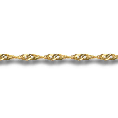 9ct Gold  Sparkling Singapore 1.5mm Pendant Chain Necklace - JCN066B