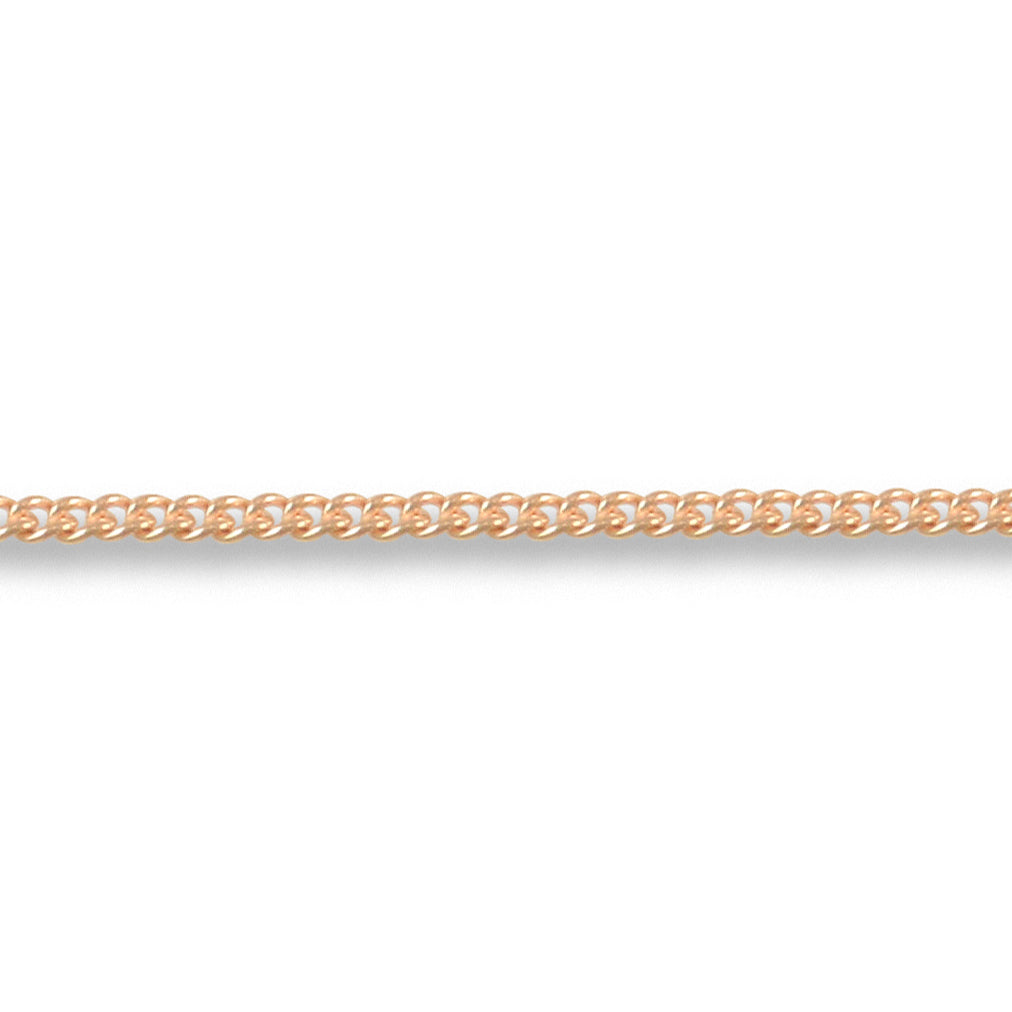 9ct Rose Gold  Diamond Cut Curb 1mm Pendant Chain Necklace - JCN068A