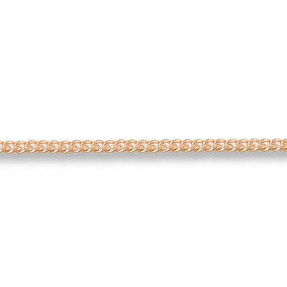 9ct Rose Gold  Diamond Cut Curb 1mm Pendant Chain Necklace - JCN068A