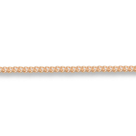 9ct Rose Gold  Diamond Cut Curb 1mm Pendant Chain Necklace - JCN068A