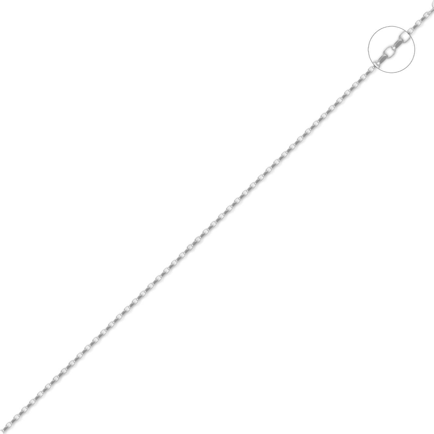 18ct White Gold  Diamond Cut Belcher 1.3mm Pendant Chain Necklace - JCN071A