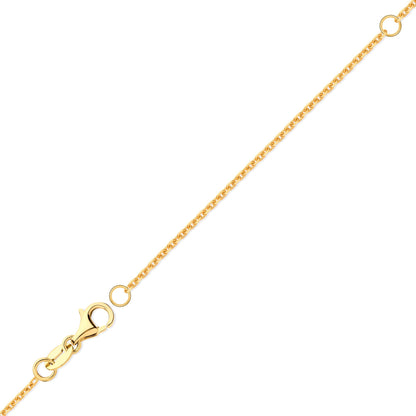 18ct Gold  Cable Trace 1.3mm Adjustable Pendant Chain 16-18" - JCN074A