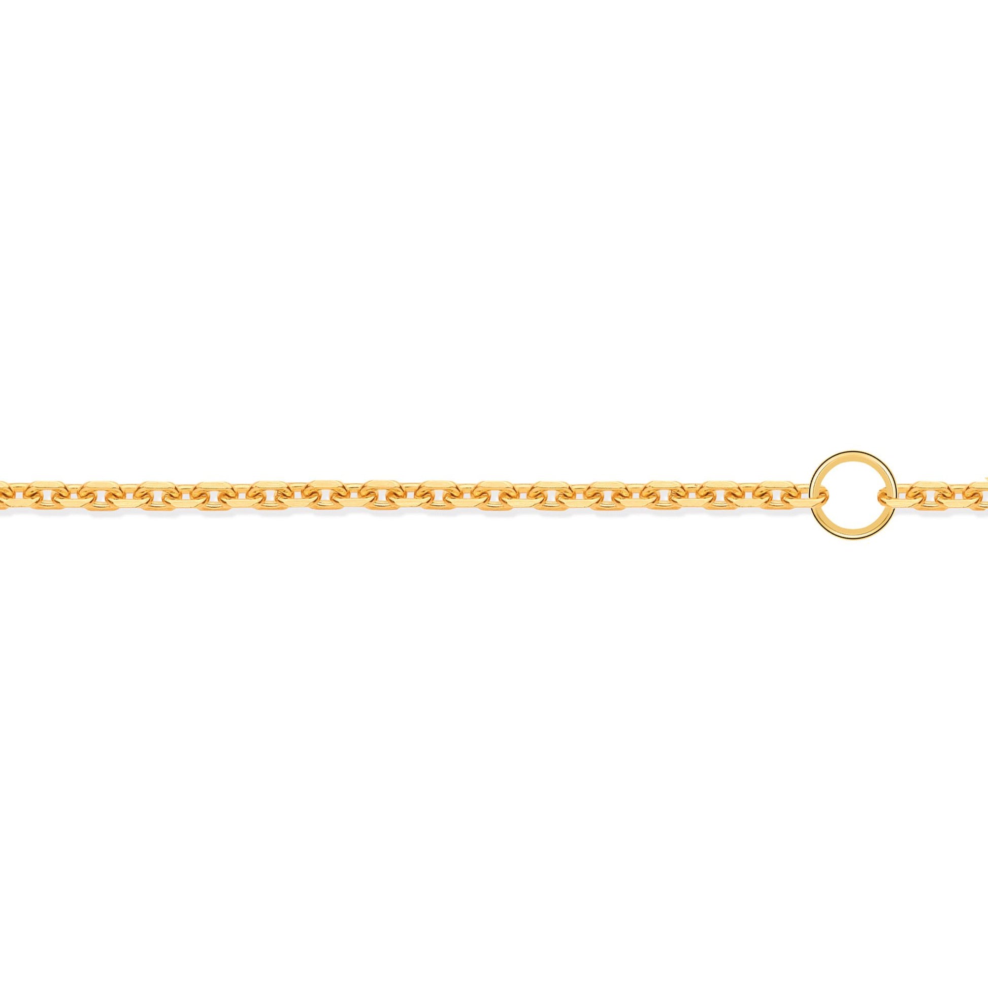 18ct Gold  Cable Trace 1.3mm Adjustable Pendant Chain 16-18" - JCN074A