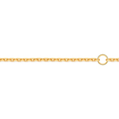18ct Gold  Cable Trace 1.3mm Adjustable Pendant Chain 16-18" - JCN074A