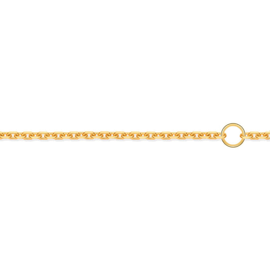 18ct Gold  Cable Trace 1.3mm Adjustable Pendant Chain 16-18" - JCN074A