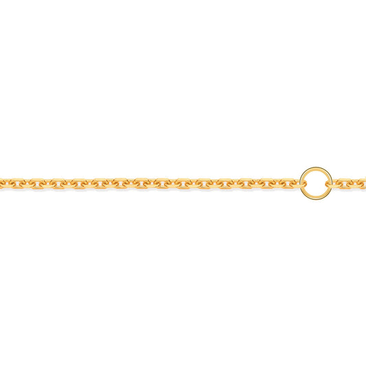 18ct Gold  Cable Trace 1.3mm Adjustable Pendant Chain 16-18" - JCN074A