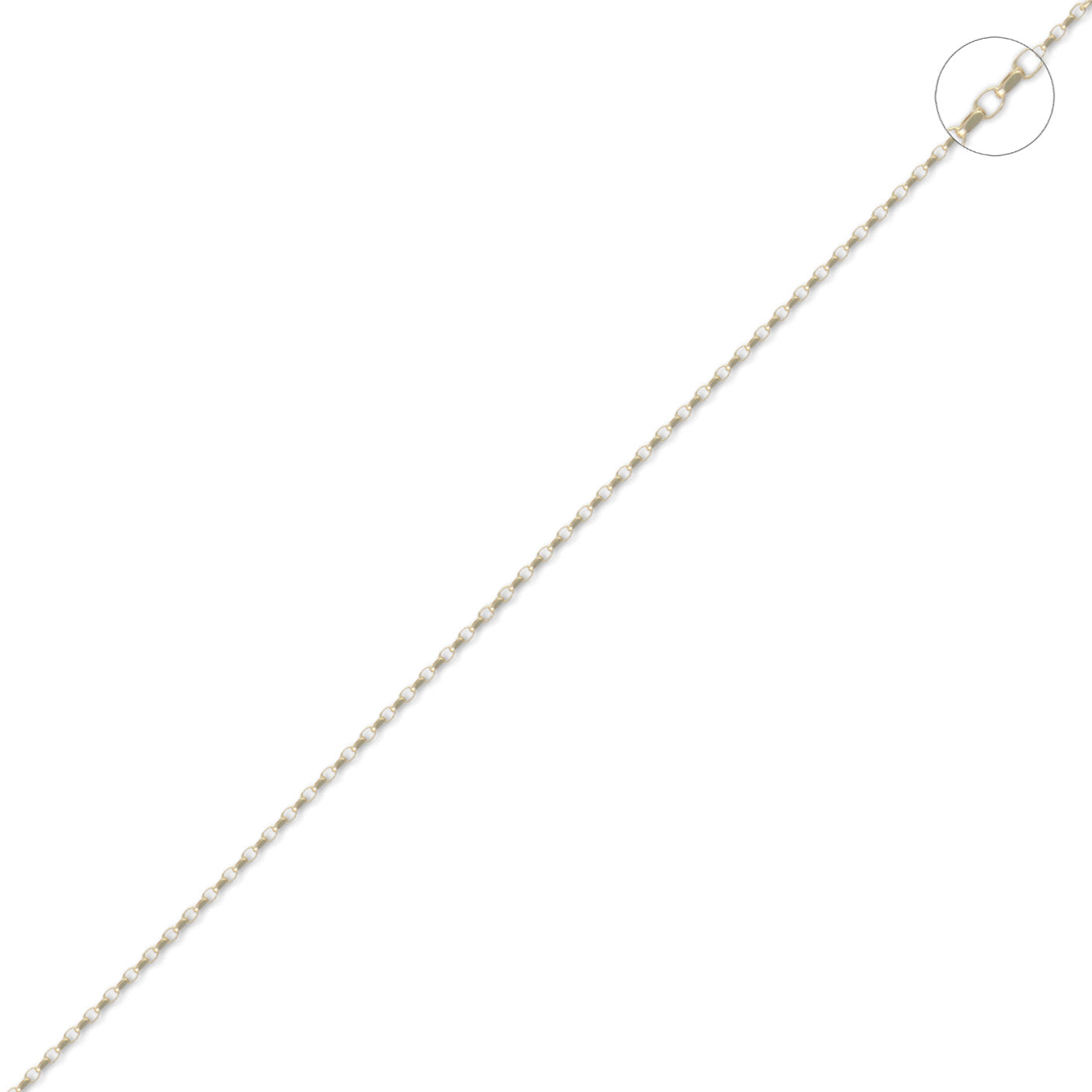 18ct Gold  Diamond Cut Belcher 1.3mm Pendant Chain Necklace - JCN074A