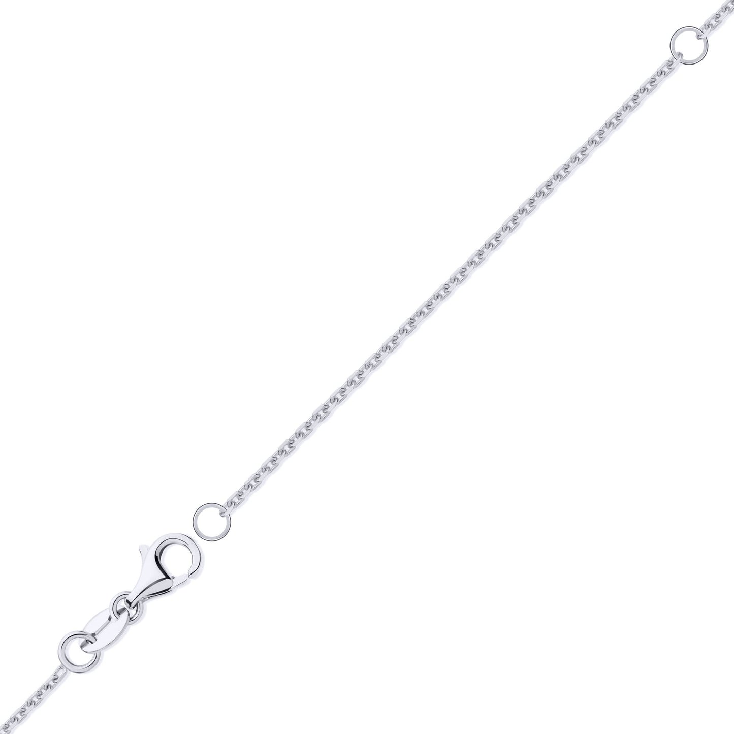 18ct Gold  Cable Trace 1.3mm Adjustable Pendant Chain 16-18" - JCN075A