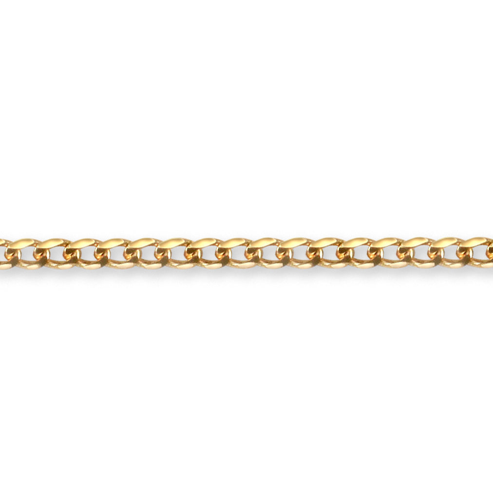 9ct Gold  Flat Curb 1.5mm Pendant Chain Necklace - JCN076A
