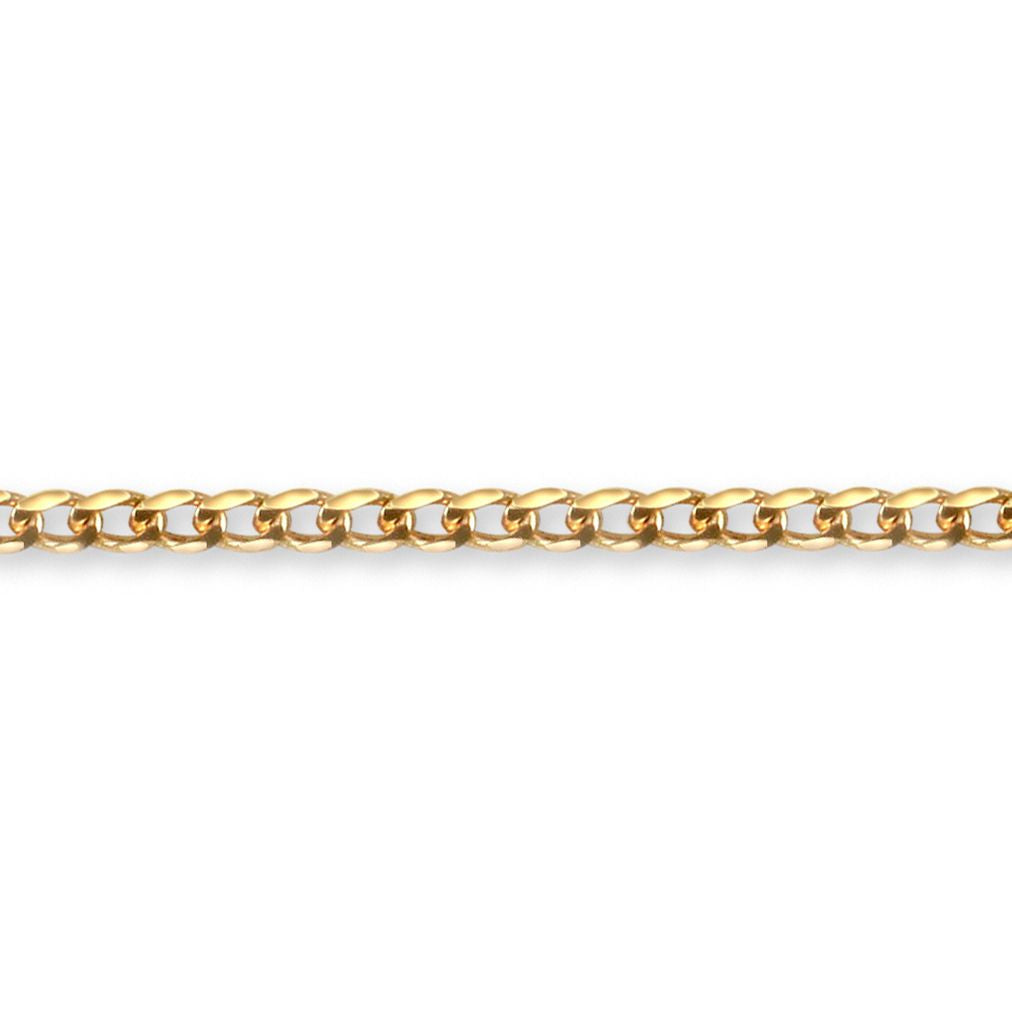 9ct Gold  Flat Curb 1.5mm Pendant Chain Necklace - JCN076A