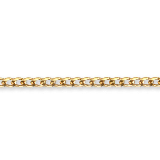 9ct Gold  Flat Curb 1.5mm Pendant Chain Necklace - JCN076A