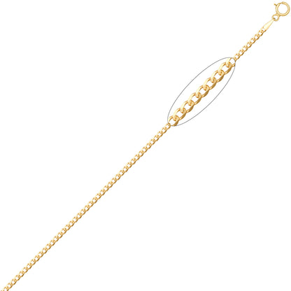9ct Gold  Flat Curb 1.9mm Pendant Chain Necklace - JCN076B