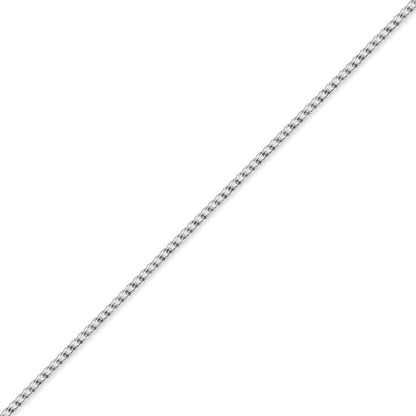 9ct White Gold  Flat Curb 1.4mm Pendant Chain Necklace - JCN077A