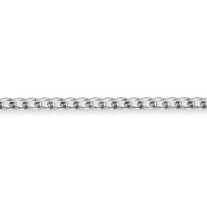 9ct White Gold  Flat Curb 1.4mm Pendant Chain Necklace - JCN077A