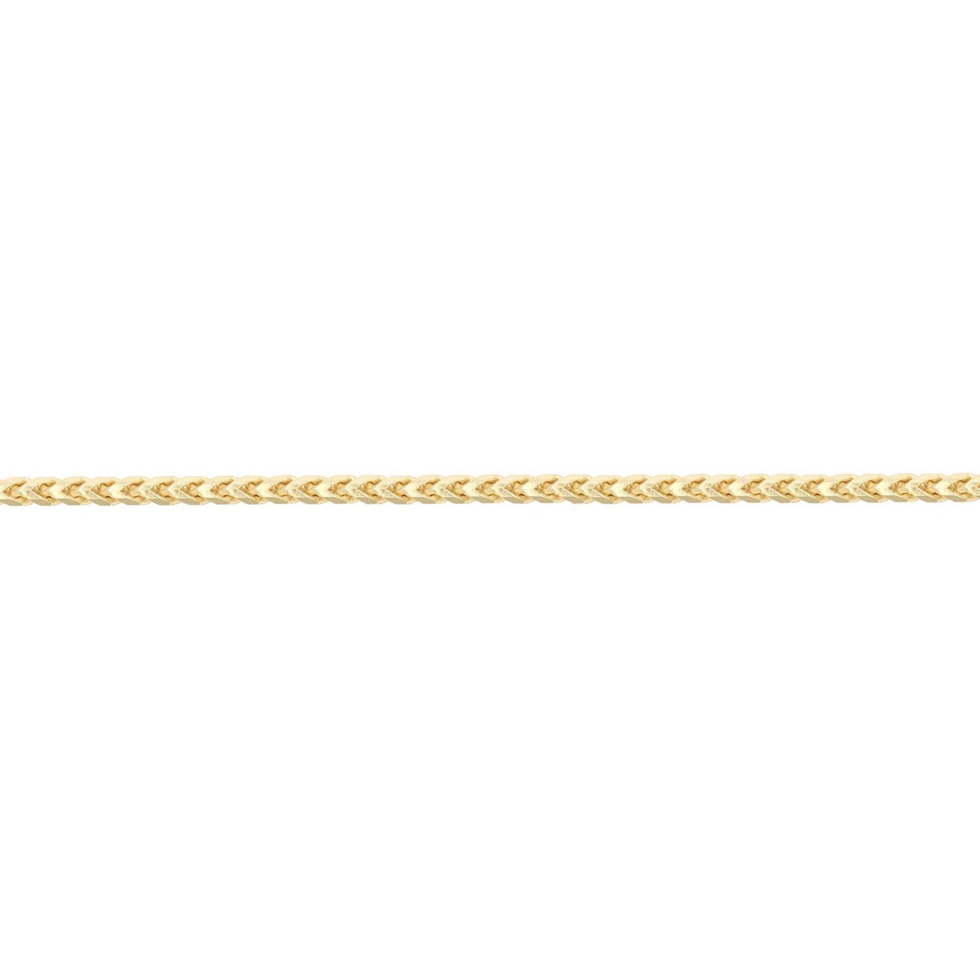 9ct Gold  3D Square Curb Franco 0.9mm Pendant Chain Necklace - JCN085A
