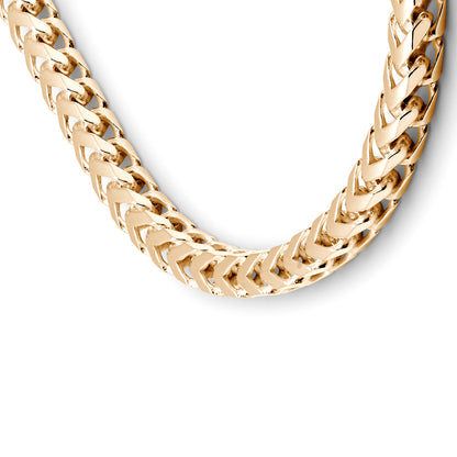 9ct Gold  3D Square Curb Franco 0.9mm Pendant Chain Necklace - JCN085A