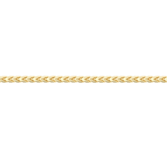 9ct Gold  3D Square Curb Franco 1.2mm Pendant Chain Necklace - JCN085B