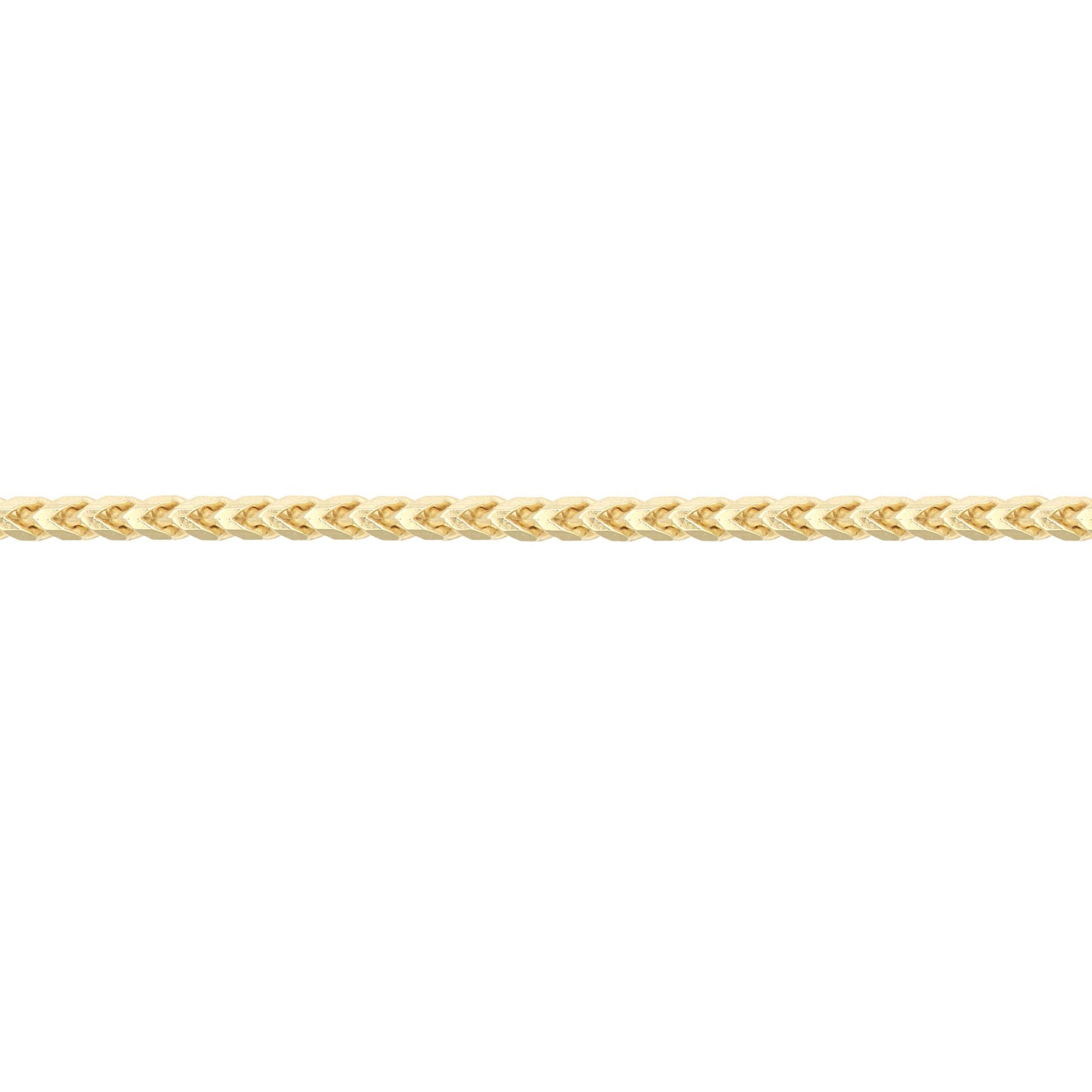 9ct Gold  3D Square Curb Franco 1.2mm Pendant Chain Necklace - JCN085B